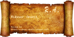 Rubner Anett névjegykártya
